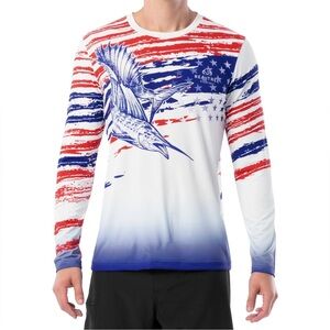 Realtree Men's Americana Long Sleeve Ink Sailfish
Fishing Tee Size Small